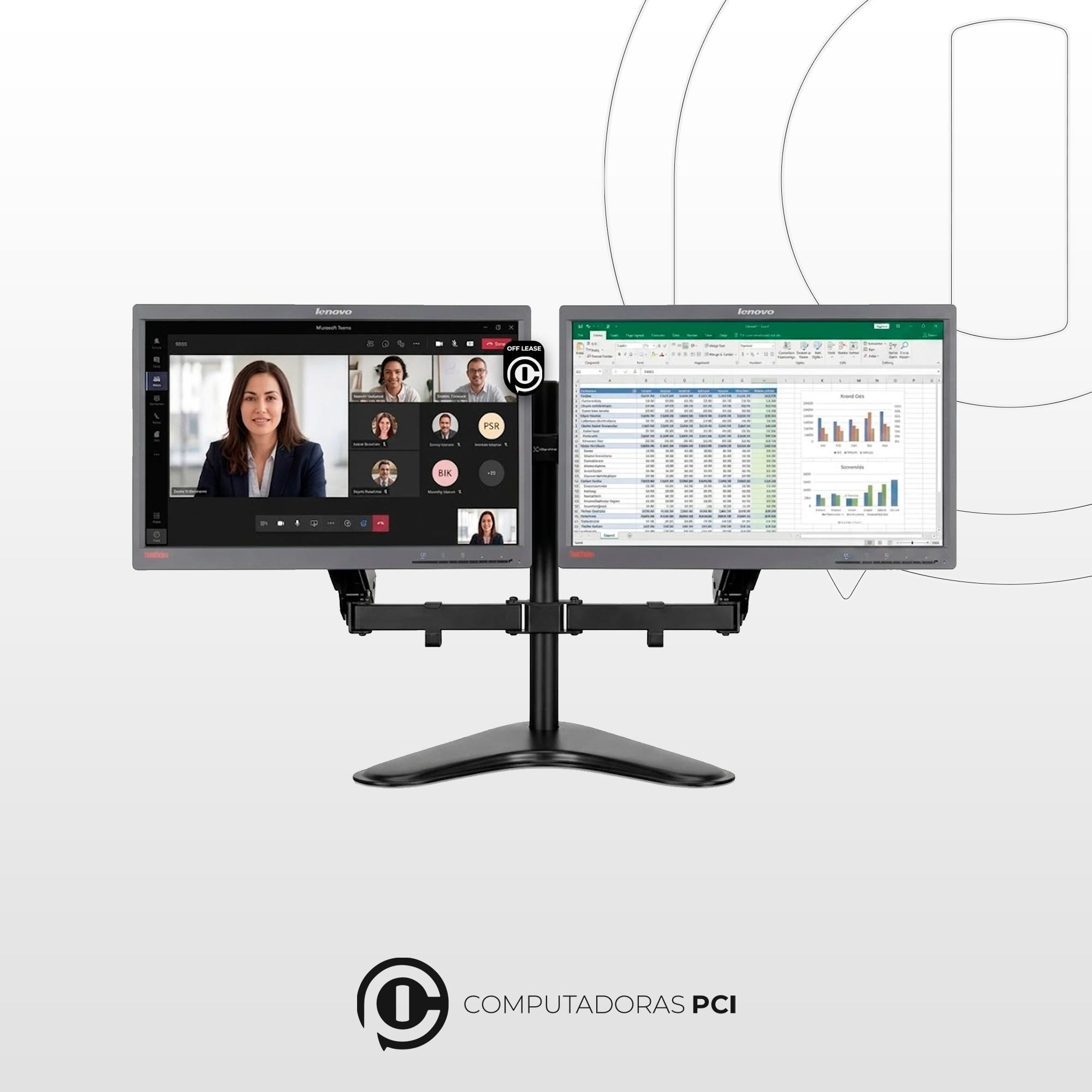 Doble Monitor Lenovo LT2252pwa  - 22''